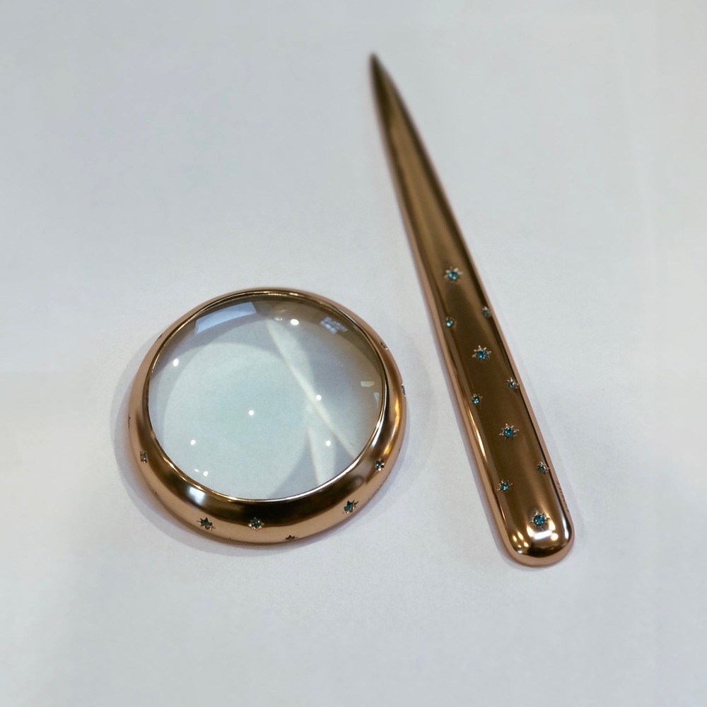 L’Objet Stars 24K Gold Plated Letter Opener and Magnifying Glass